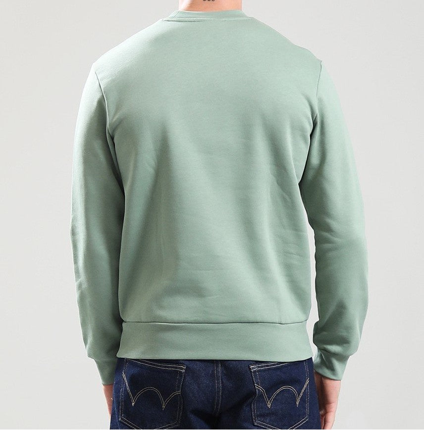 LACOSTE CREW NECK COTTON FLEECE SWEATSHIRT THYME GREEN RRP £109 NEW