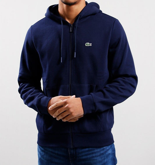 LACOSTE COTTON FLEECE FULL ZIP HOODIE SWEATSHIRT NAVY BLUE (6) XL RRP £125 BNWT