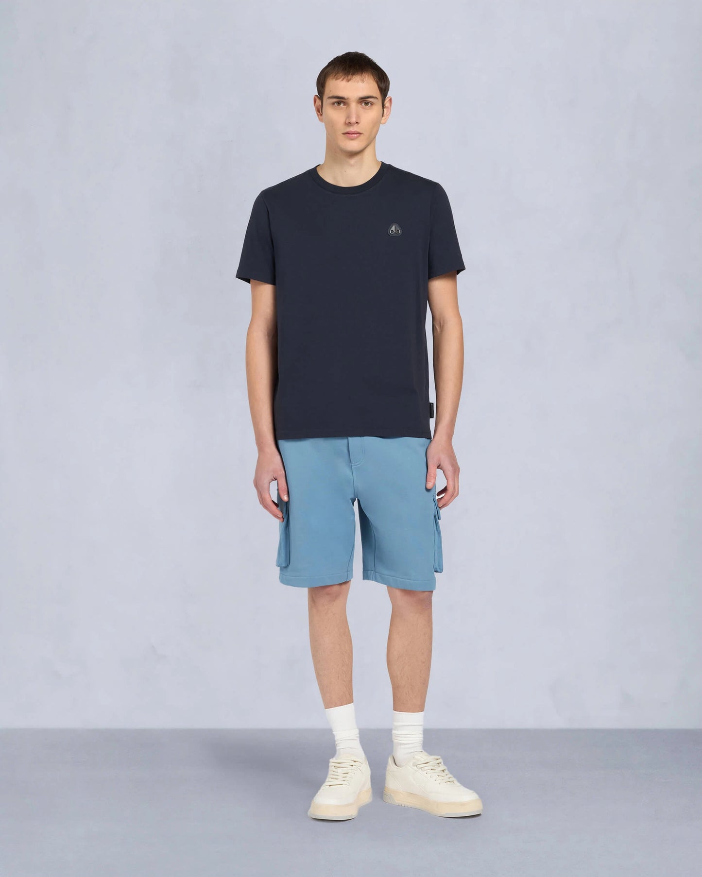 MOOSE KNUCKLES CRESCENT COTTON T-SHIRT NAVY BLUE M RRP £90 BNWT