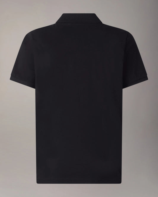MOOSE KNUCKLES GOLD SERIES EVERETT PIQUE COTTON POLO SHIRT BLACK L RRP £154 NEW
