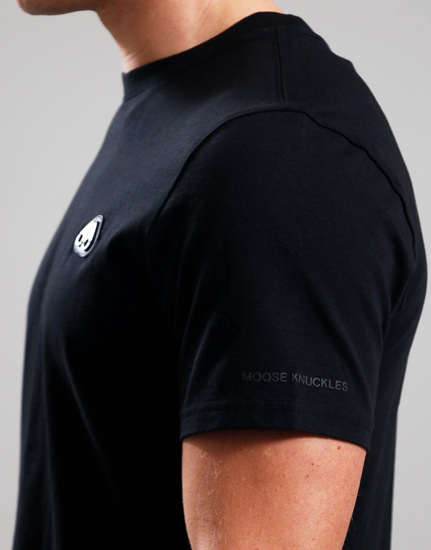 MOOSE KNUCKLES CRESCENT COTTON T-SHIRT BLACK RRP £90 BNWT