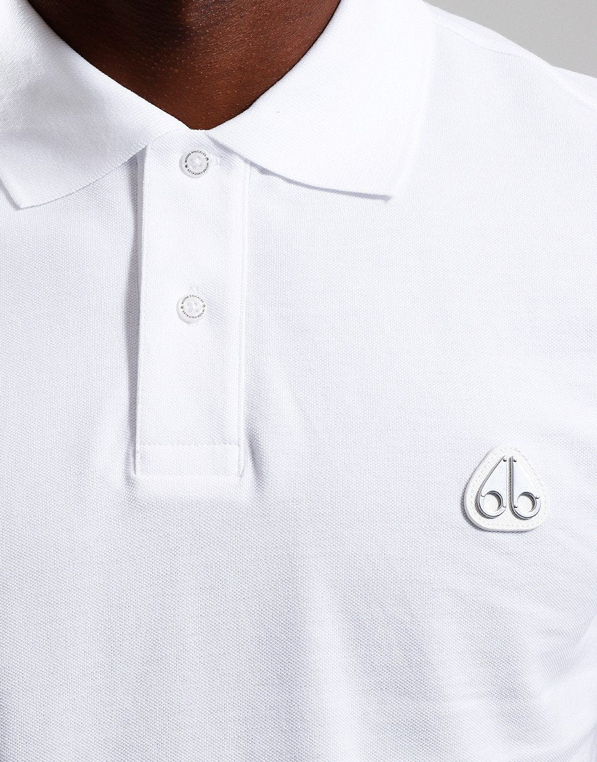MOOSE KNUCKLES PIQUE COTTON POLO SHIRT WHITE 2XL RRP £130 BNWT
