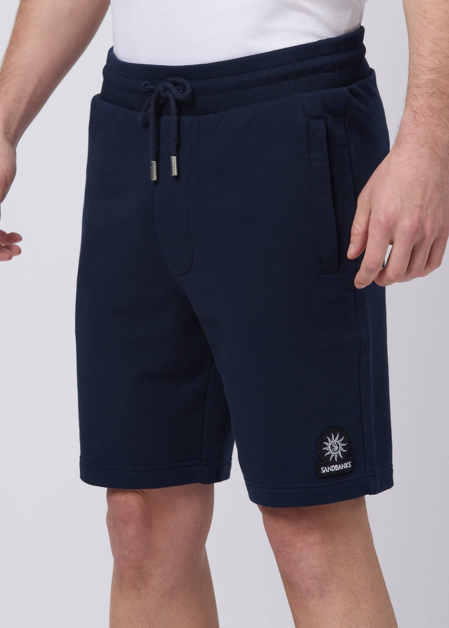 SANDBANKS BADGE LOGO SWEATSHORTS NAVY BLUE RRP £125 BNWT