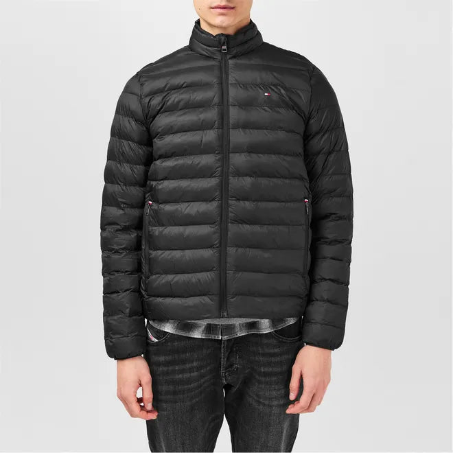 TOMMY HILFIGER CORE PACKABLE PUFFA BOMBER JACKET BLACK 3XL RRP £199 BNWT