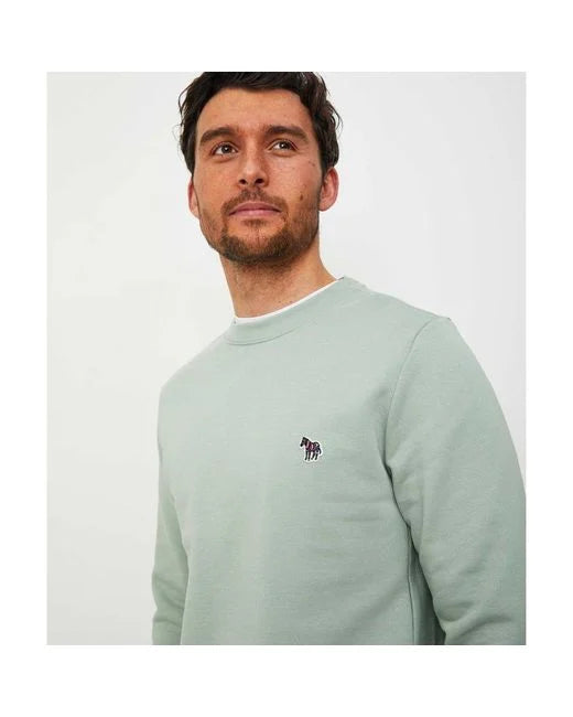 PAUL SMITH PS ZEBRA LOGO CREW NECK SWEATSHIRT PALE GREEN 2XL RRP £125 BNWT