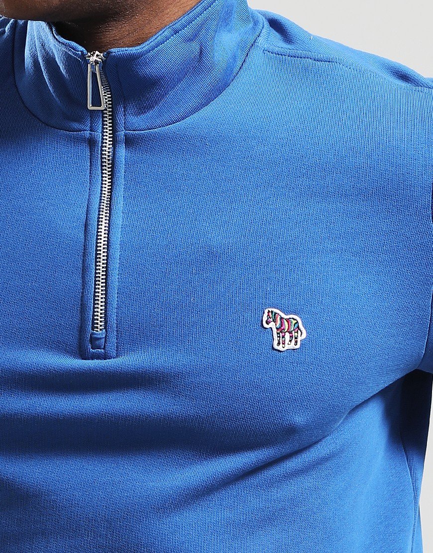 PAUL SMITH PS COTTON FLEECE QUARTER ZIP SWEATSHIRT PETROL BLUE 2XL RRP £135 BNWT