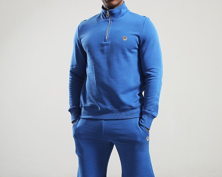 PAUL SMITH PS COTTON FLEECE QUARTER ZIP SWEATSHIRT PETROL BLUE 2XL RRP £135 BNWT