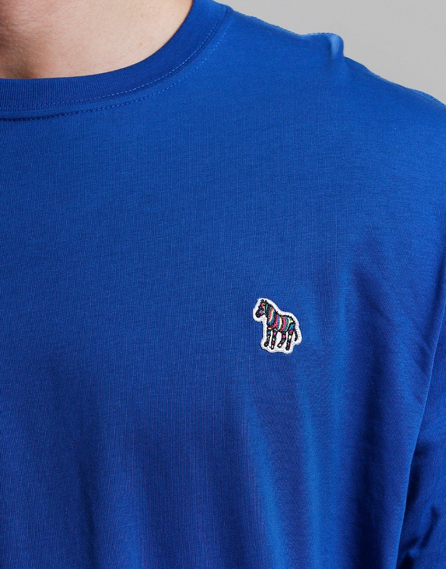 PAUL SMITH ZEBRA LOGO LONG SLEEVE LOGO COTTON T-SHIRT PETROL BLUE RRP £70 BNWT