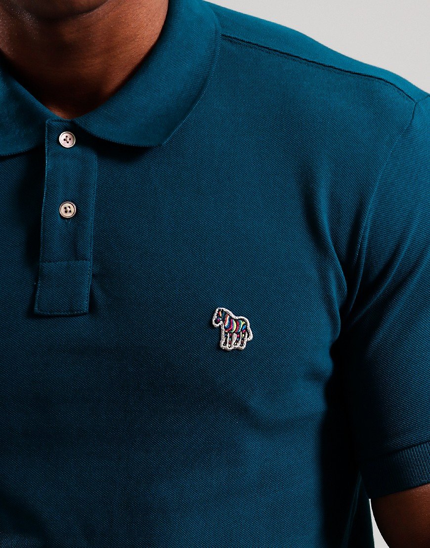 PAUL SMITH ZEBRA PIQUE COTTON POLO SHIRT INKY BLUE (48B) 2XL RRP £90 NEW