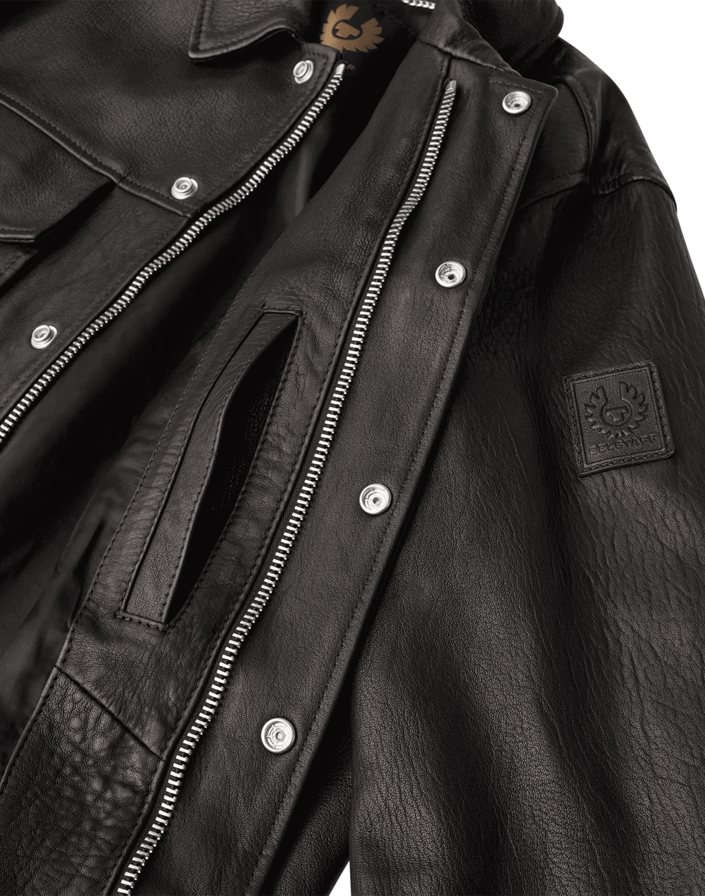 BELSTAFF PISTON TUMBLED LANDER LEATHER JACKET BLACK UK44 XL/2XL RRP £1350 BNWT