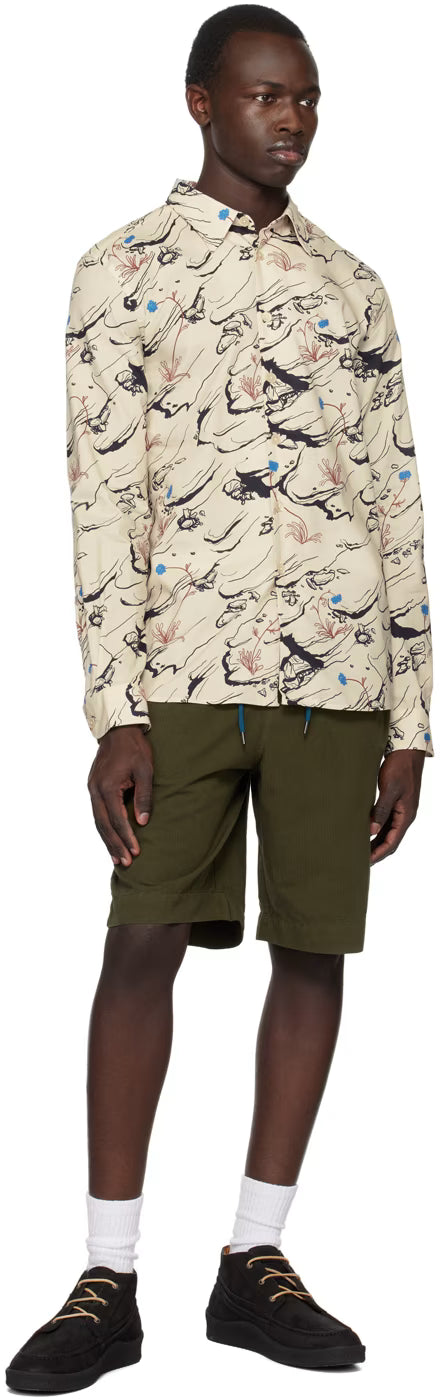 PAUL SMITH PS COTTON/LYOCELL DRAWSTRING SHORTS KHAKI 40 WAIST RRP £110 BNWT