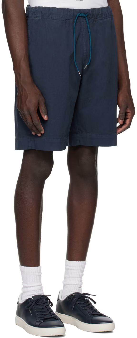 PAUL SMITH PS COTTON/LYOCELL EMBROIDERED DRAWSTRING SHORTS NAVY 40 WAIST RRP £110 BNWT