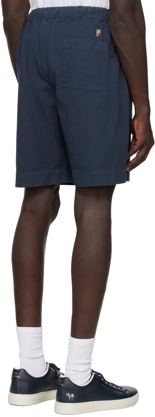PAUL SMITH PS COTTON/LYOCELL EMBROIDERED DRAWSTRING SHORTS NAVY 40 WAIST RRP £110 BNWT