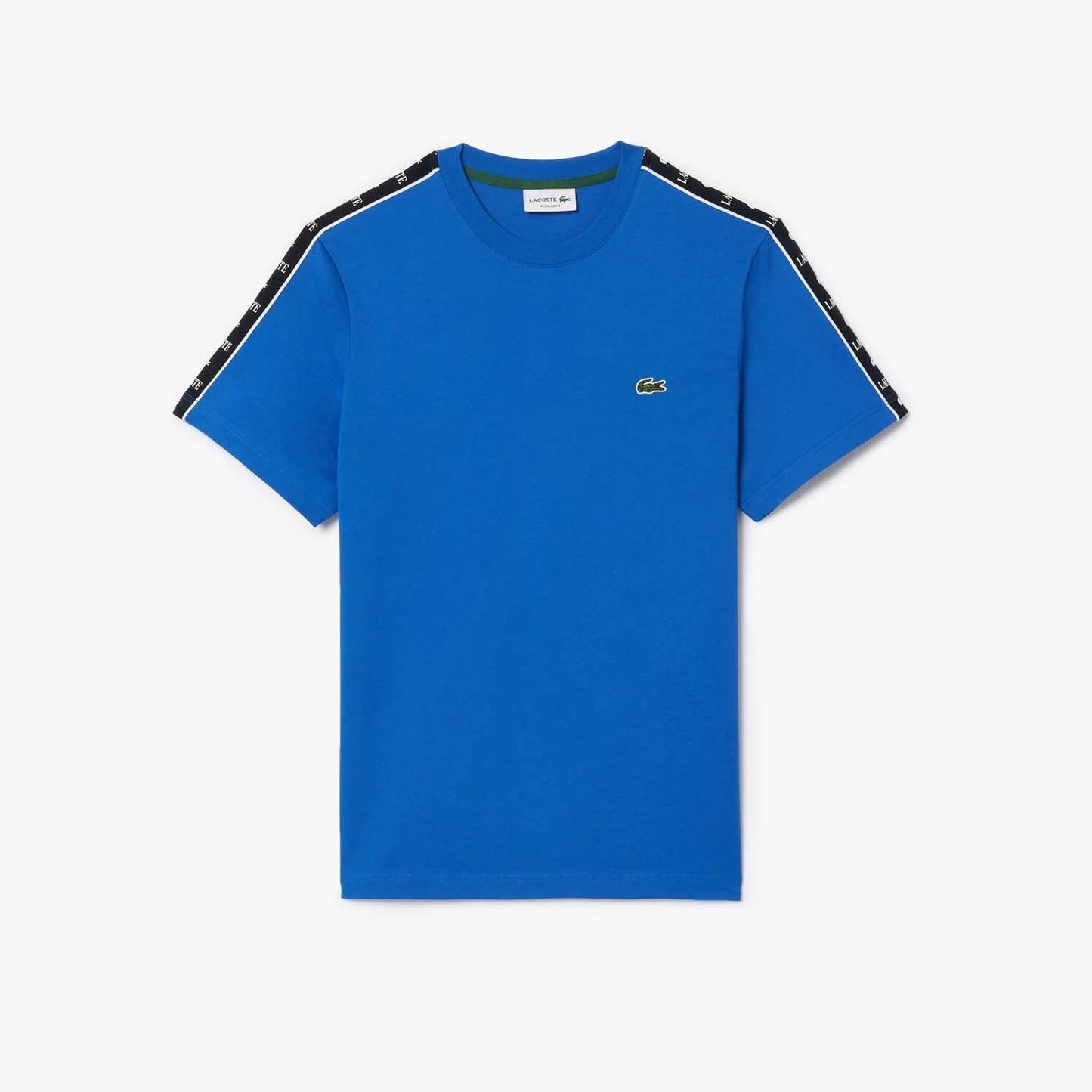 LACOSTE LOGO STRIPE COTTON T-SHIRT SAPPHIRE BLUE XL RRP £60 BNWT