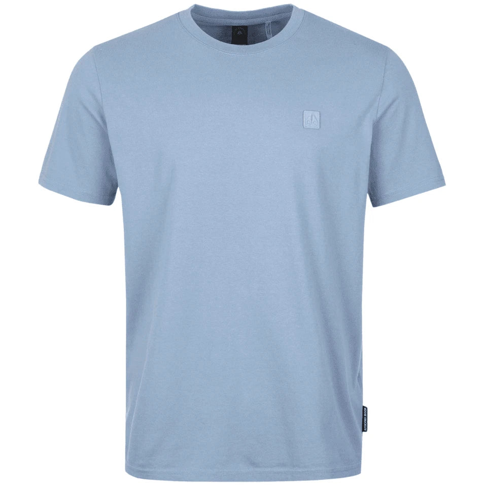 MOOSE KNUCKLES DULUTH PIQUE COTTON T-SHIRT SEA BLUE RRP £85 BNWT