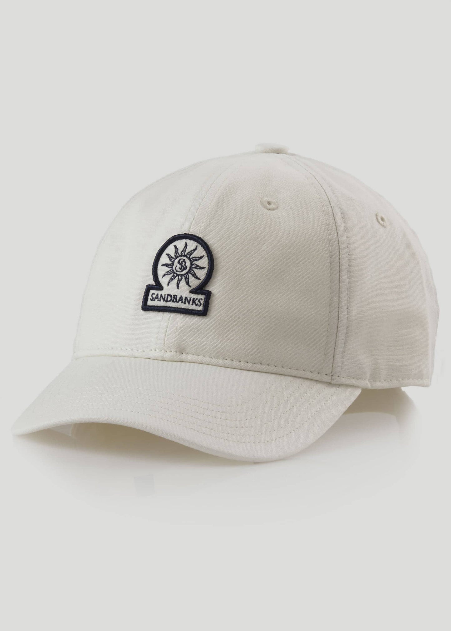 SANDBANKS COTTON BADGE LOGO BASEBALL CAP STONE RRP £90 BNWT