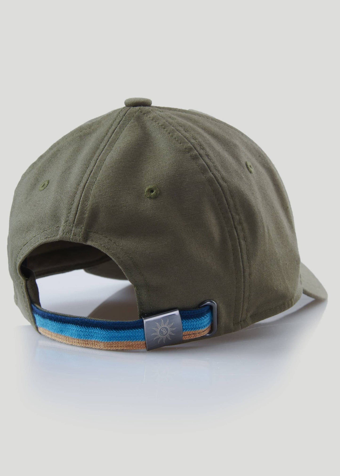 SANDBANKS COTTON BADGE LOGO BASEBALL CAP KHAKI GREEN RRP £90 BNWT