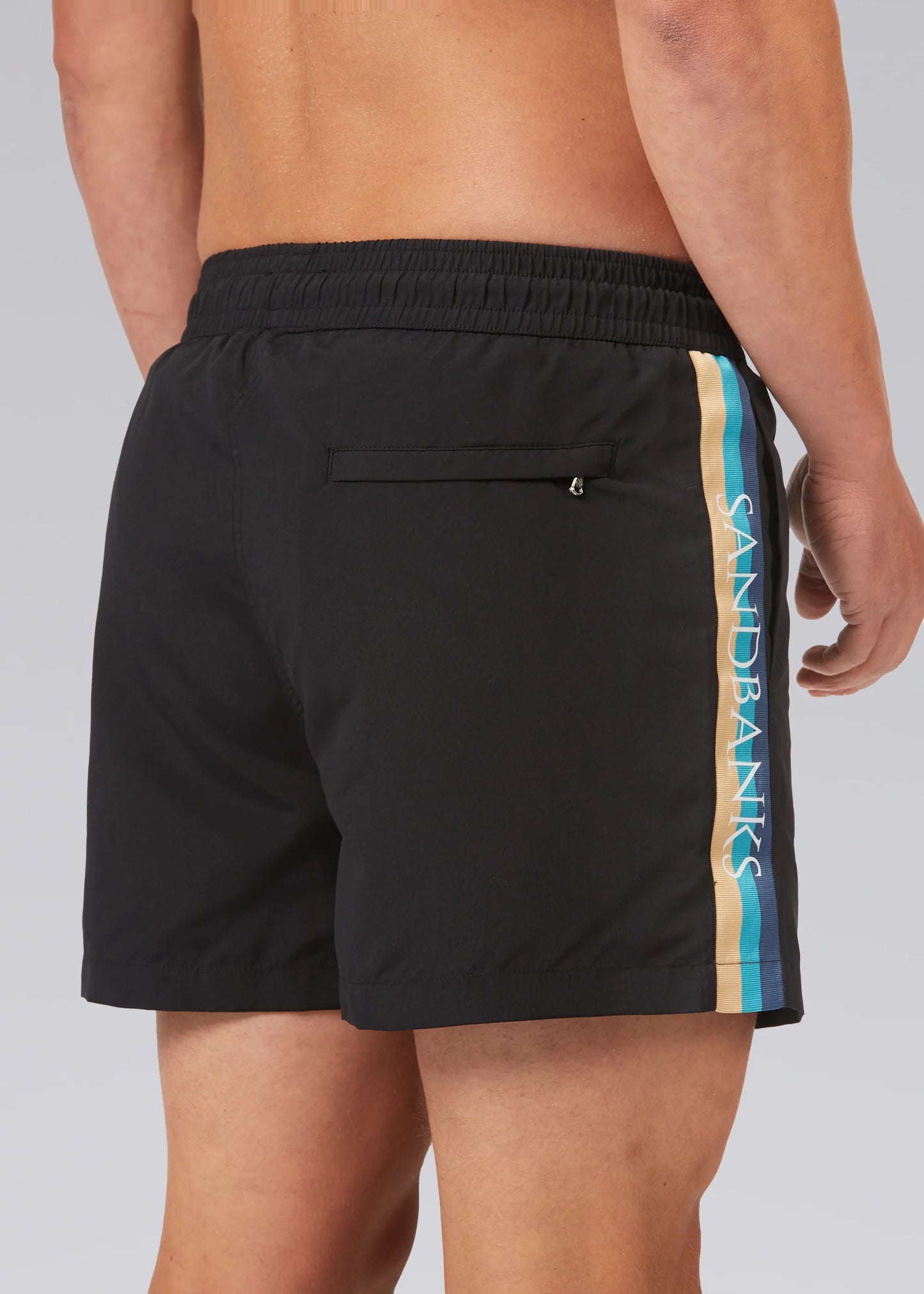 SANDBANKS RETRO SWIM SHORTS BLACK RRP £135 BNWT