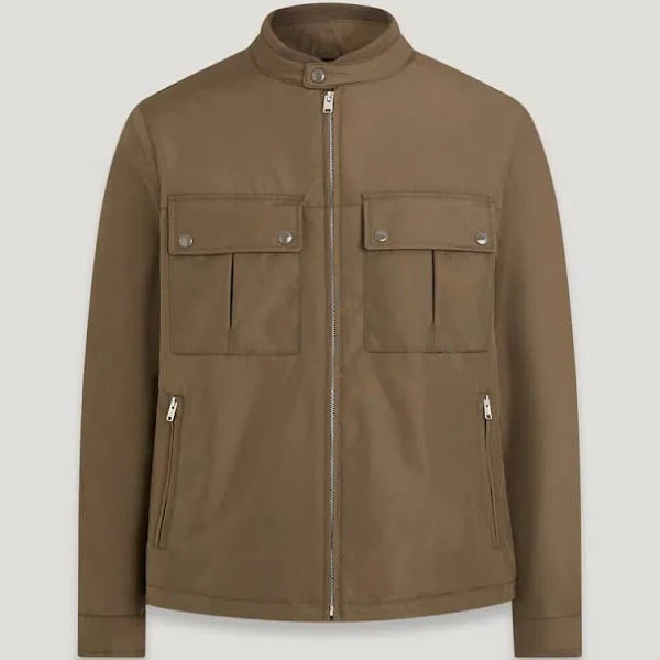 BELSTAFF DRILL NYLON LIGHTWEIGHT BIKER JACKET CLAY BROWN UK46 3XL RRP £350 BNWT