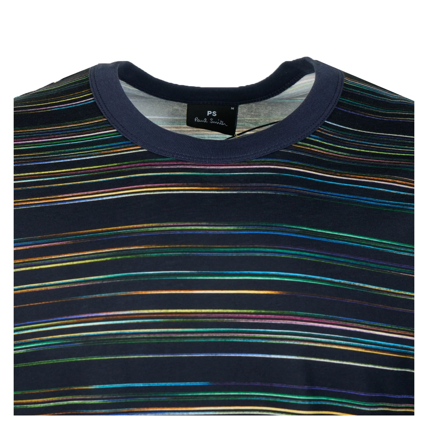 PAUL SMITH PS MULTI COLOUR STRIPE ORGANIC COTTON T-SHIRT NAVY XL RRP £90 BNWT