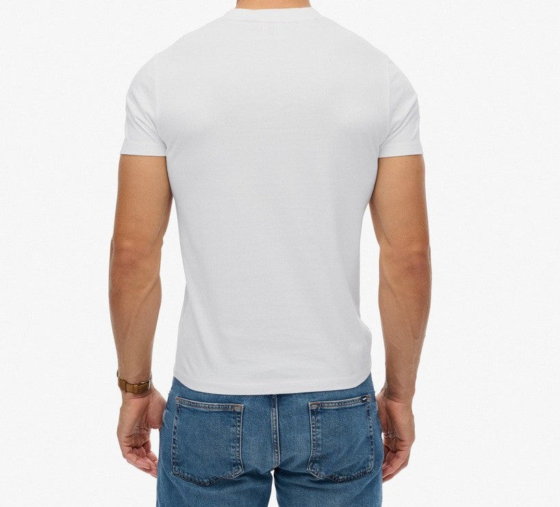 SUPERDRY ESSENTIAL CONTRAST EMBLEM T-SHIRT OPTIC WHITE SLIM FIT L BNWT