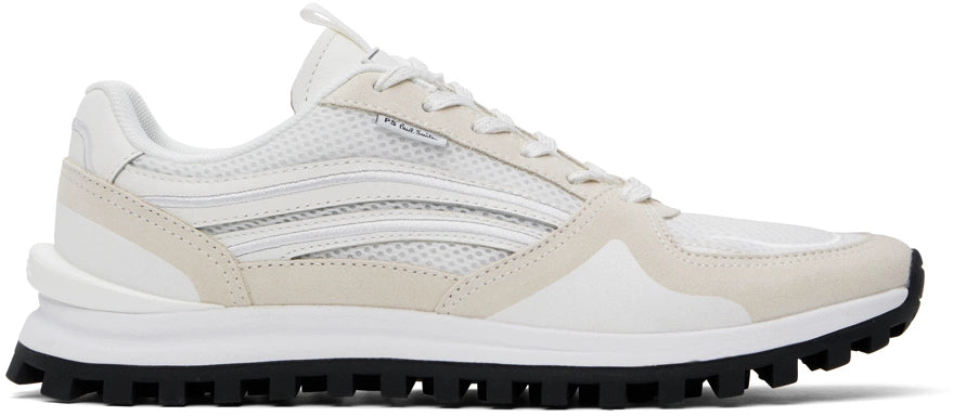 PAUL SMITH PS MARINO MIXED MEDIA LOW TOP TRAINERS WHITE RRP £195 BNIB