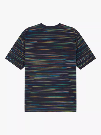 PAUL SMITH PS MULTI COLOUR STRIPE ORGANIC COTTON T-SHIRT NAVY XL RRP £90 BNWT