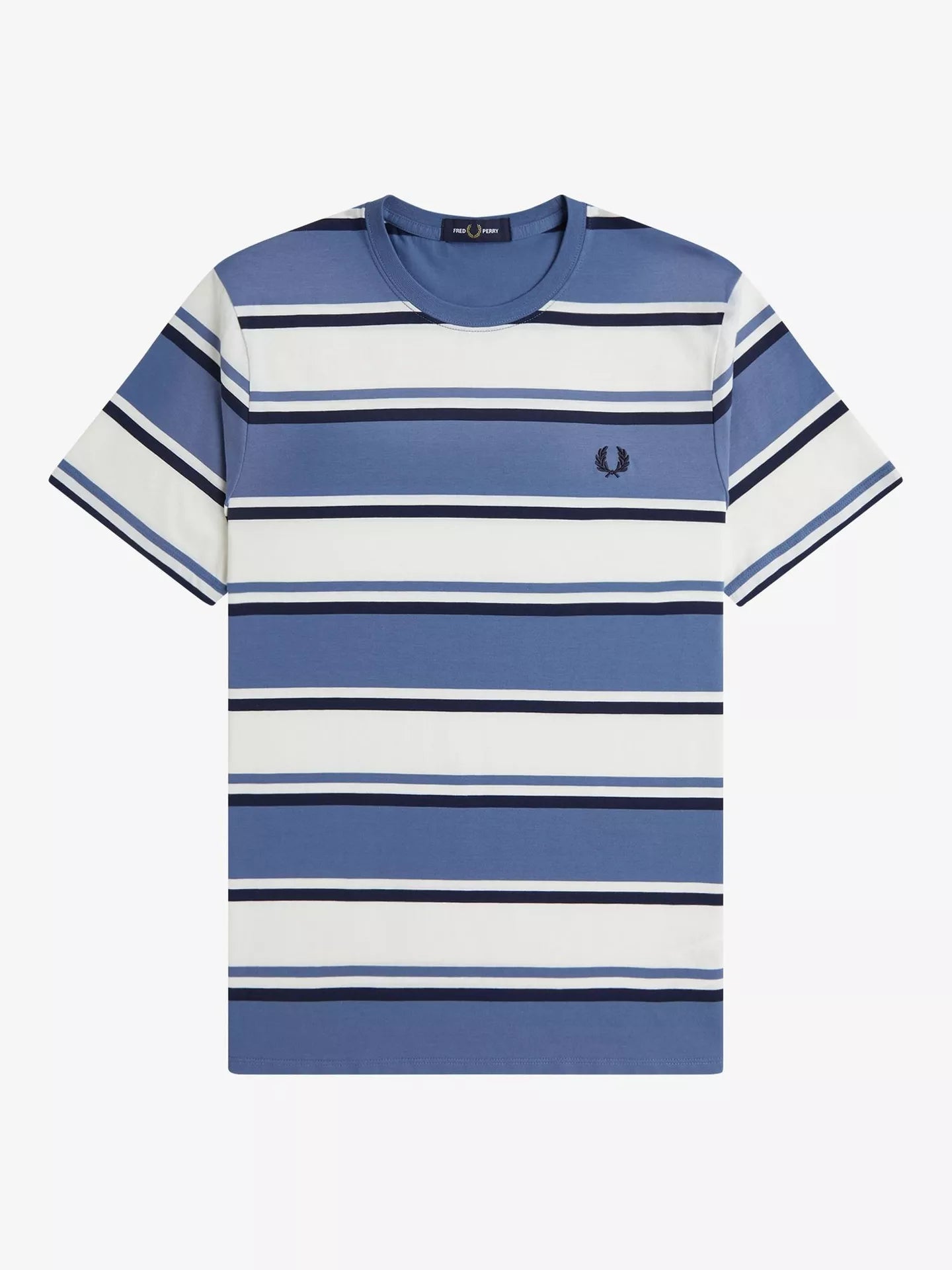 FRED PERRY BOLD STRIPE T-SHIRT ACE BLUE MEDIUM RRP £55 BNWT