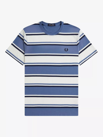 FRED PERRY BOLD STRIPE T-SHIRT ACE BLUE MEDIUM RRP £55 BNWT