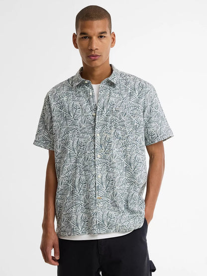 BARBOUR DEARHAM SHORT SLEEVE COTTON SHIRT DUSTY SLATE XL RRP £80 BNWT
