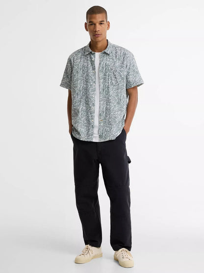 BARBOUR DEARHAM SHORT SLEEVE COTTON SHIRT DUSTY SLATE XL RRP £80 BNWT