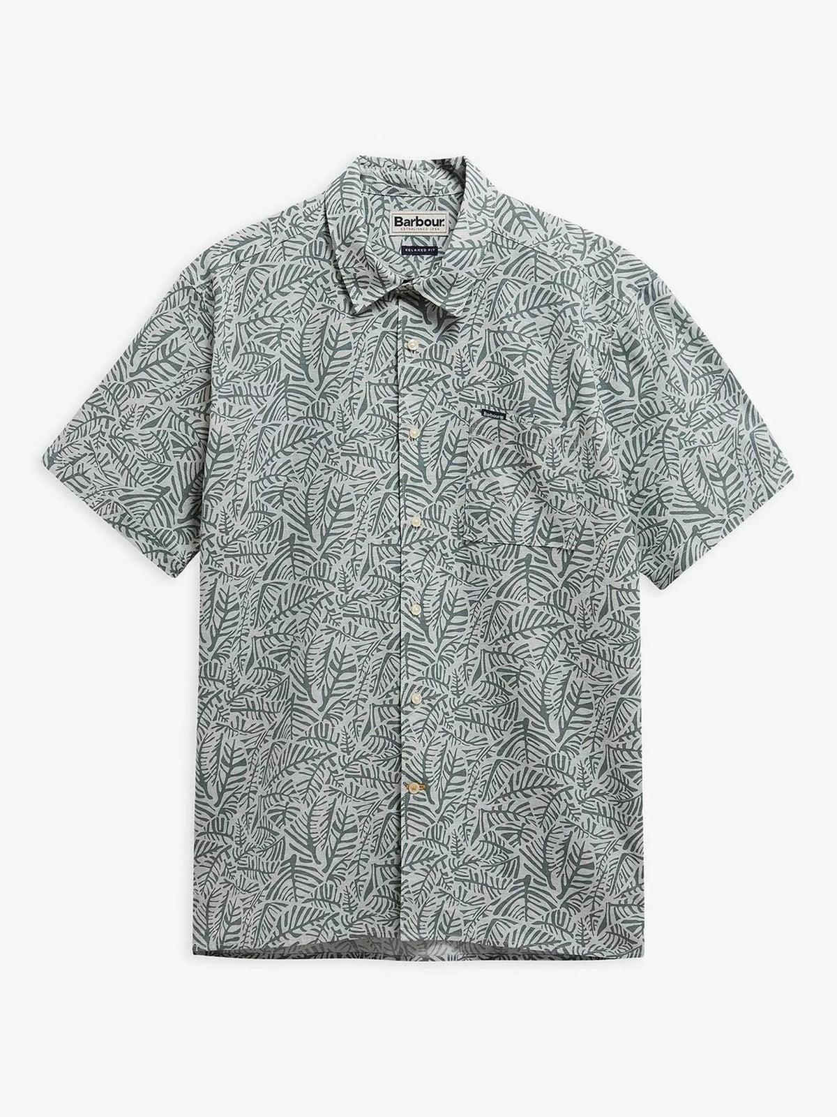 BARBOUR DEARHAM SHORT SLEEVE COTTON SHIRT DUSTY SLATE XL RRP £80 BNWT