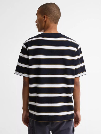 BARBOUR BROWTOP STRIPED HEAVY PIQUE COTTON T-SHIRT DARK NAVY 2XL RRP £60 BNWT