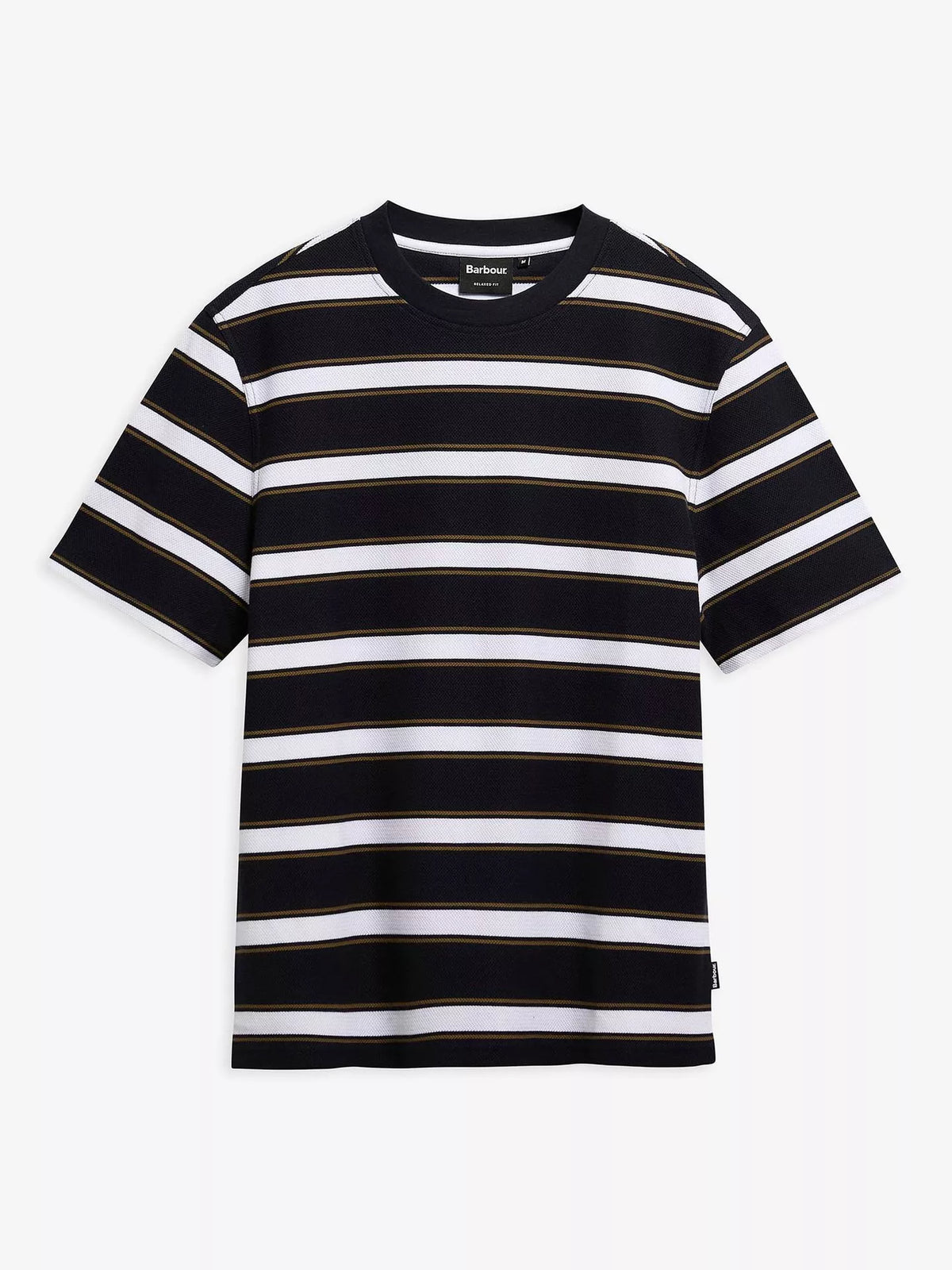 BARBOUR BROWTOP STRIPED HEAVY PIQUE COTTON T-SHIRT DARK NAVY 2XL RRP £60 BNWT
