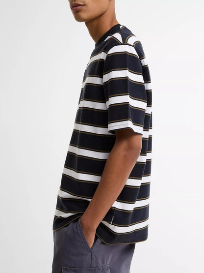 BARBOUR BROWTOP STRIPED HEAVY PIQUE COTTON T-SHIRT DARK NAVY 2XL RRP £60 BNWT