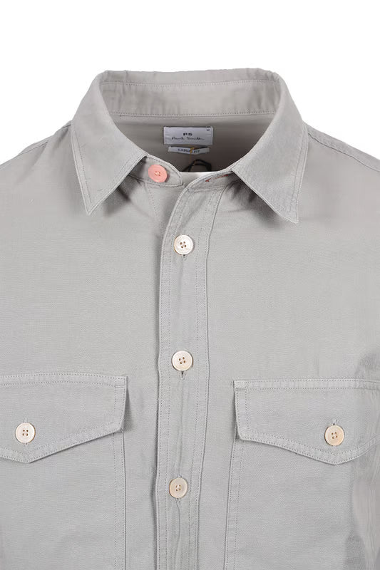 PAUL SMITH PS COTTON LONG SLEEVE SHIRT SMOKE GREY MEDIUM RRP £165 BNWT