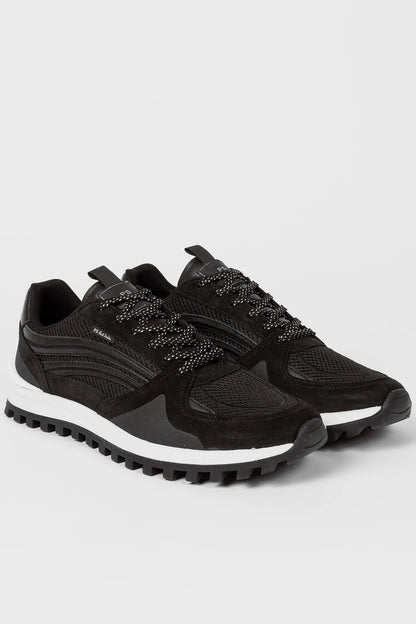 PAUL SMITH PS MARINO MIXED MEDIA LOW TOP TRAINERS BLACK RRP £195 BNIB