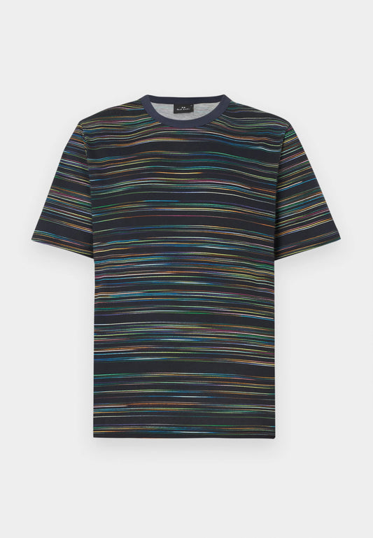 PAUL SMITH PS MULTI COLOUR STRIPE ORGANIC COTTON T-SHIRT NAVY XL RRP £90 BNWT