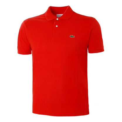 LACOSTE CORE ESSENTIALS PIQUE COTTON POLO SHIRT RED RRP £79 BNWT