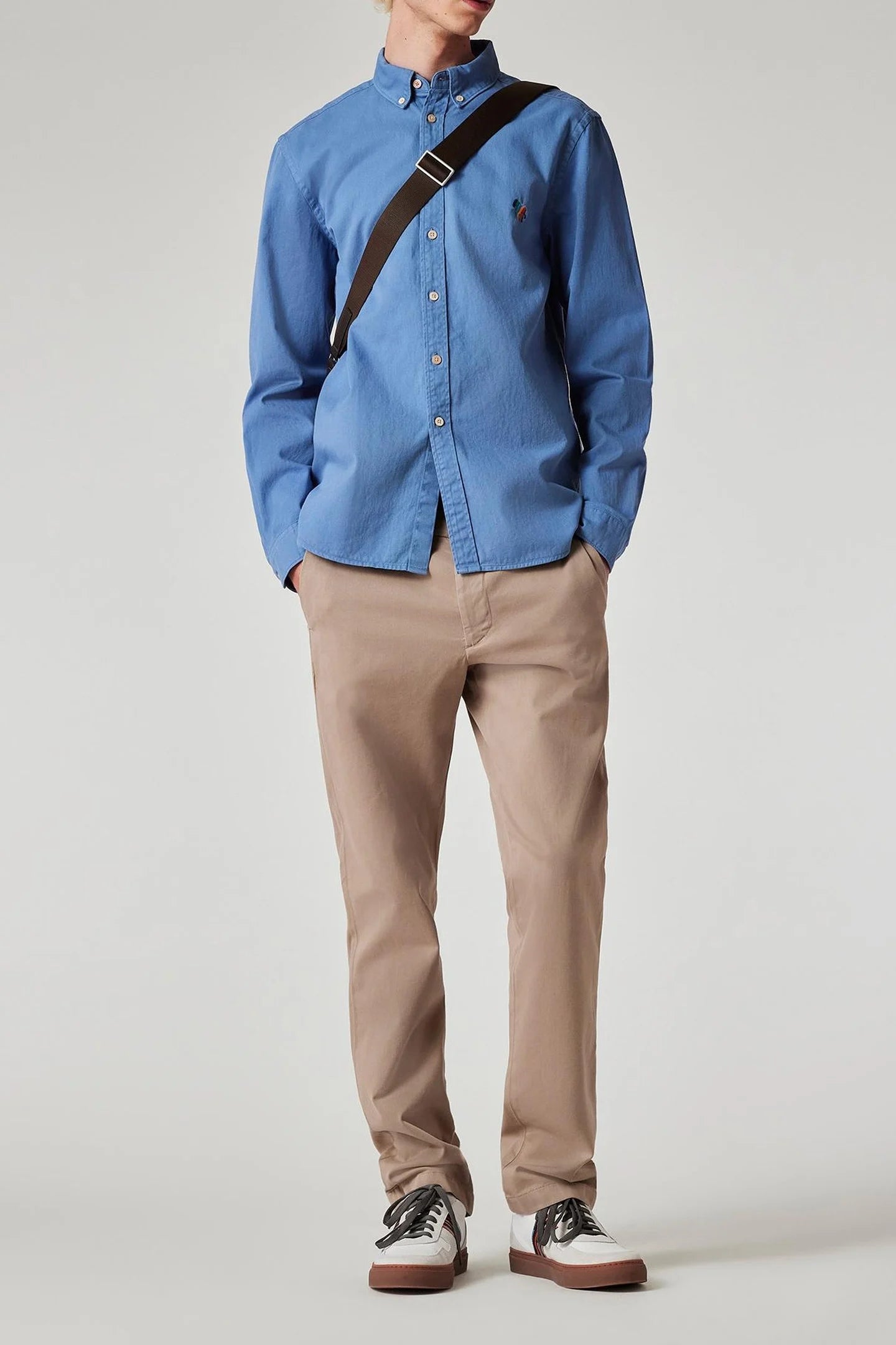 PAUL SMITH PS BADGE MID FIT CHINO TROUSERS TAN BROWN 38 LONG RRP £150 BNWT