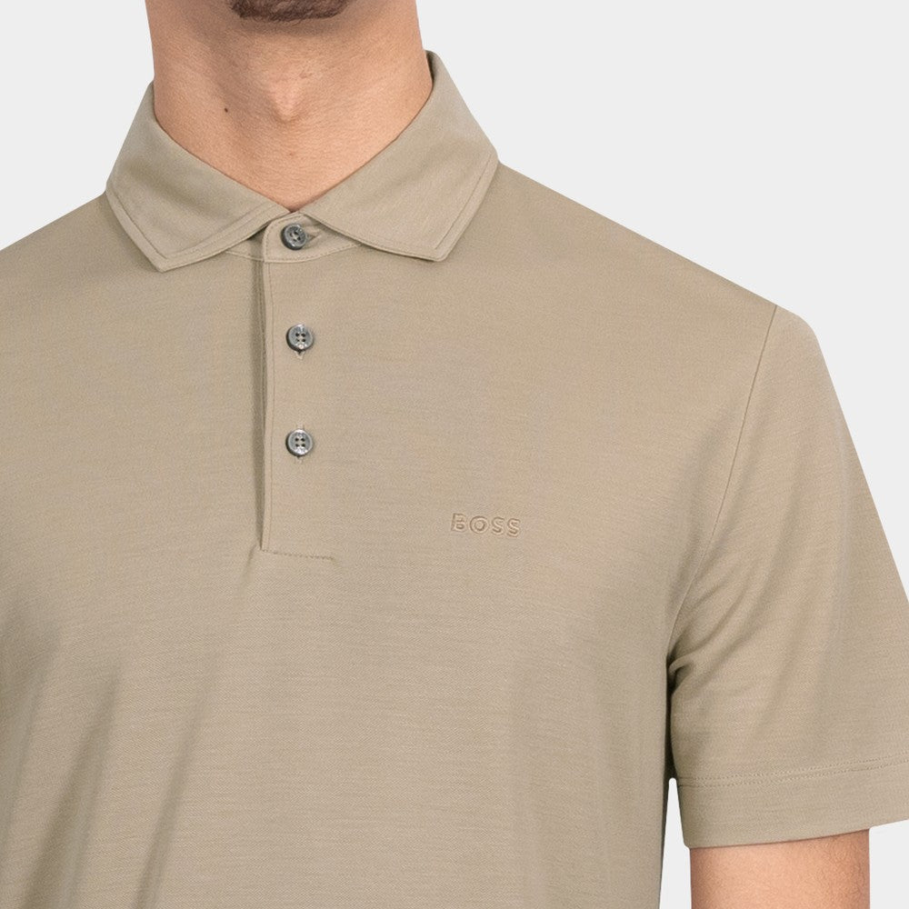 HUGO BOSS PRESS 55 STRETCHY COTTON POLO SHIRT DARK BEIGE 4XL RRP £119 BNWT
