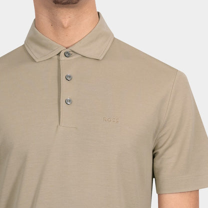 HUGO BOSS PRESS 55 STRETCHY COTTON POLO SHIRT DARK BEIGE 4XL RRP £119 BNWT
