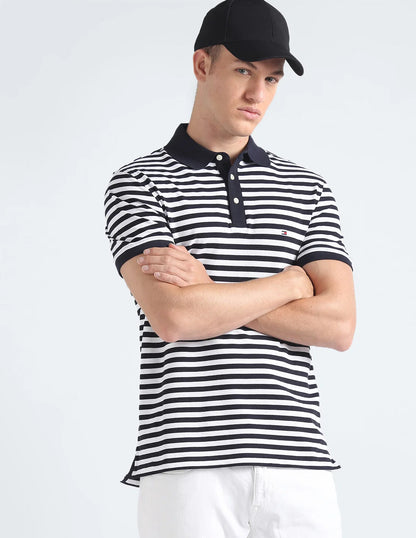 TOMMY HILFIGER 1985 COLLECTION STRIPED PIQUE COTTON POLO SHIRT RRP £75 BNWT
