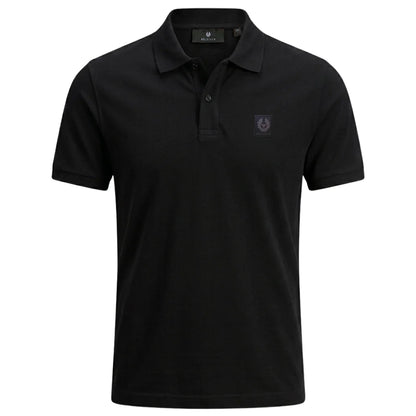 BELSTAFF STEWARTON PIQUE COTTON POLO SHIRT BLACK RRP £95 BNWT