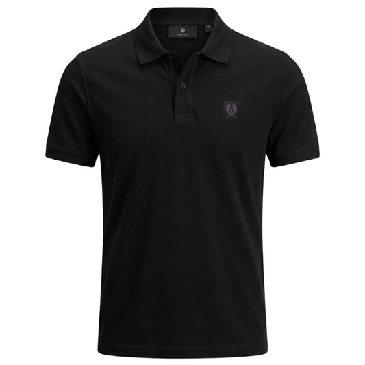 BELSTAFF STEWARTON PIQUE COTTON POLO SHIRT BLACK RRP £95 BNWT