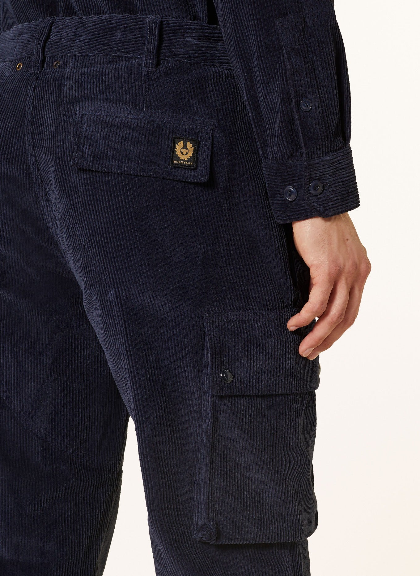 BELSTAFF TRIALMASTER CORDURPY COTTON CARGO TROUSERS DARK INK BLUE 38 WAIST RRP £250 BNWT