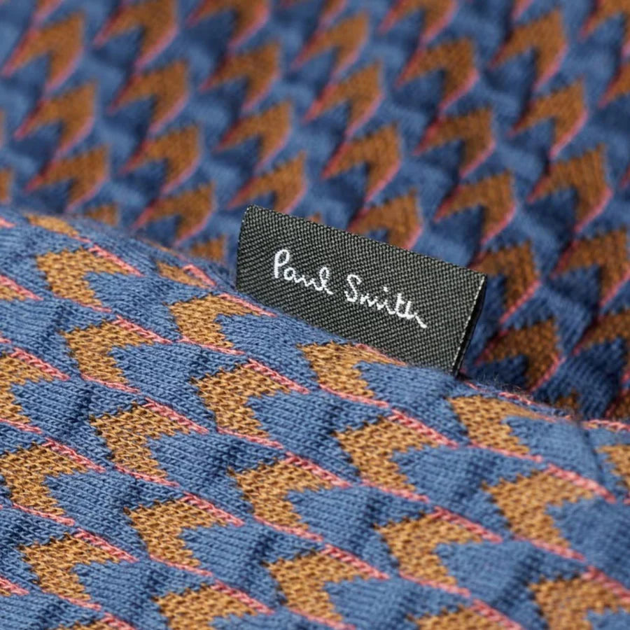 PAUL SMITH PS SHORT SLEEVE JACQUARD BUTTON UP POLO JUMPER NAVY XL RRP £140 BNWT