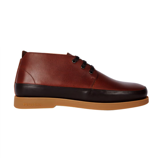 PAUL SMITH PS CRANE LEATHER CHUKKA BOOTS TWO TONE TAN BROWN UK 9 RRP £225 BNIB