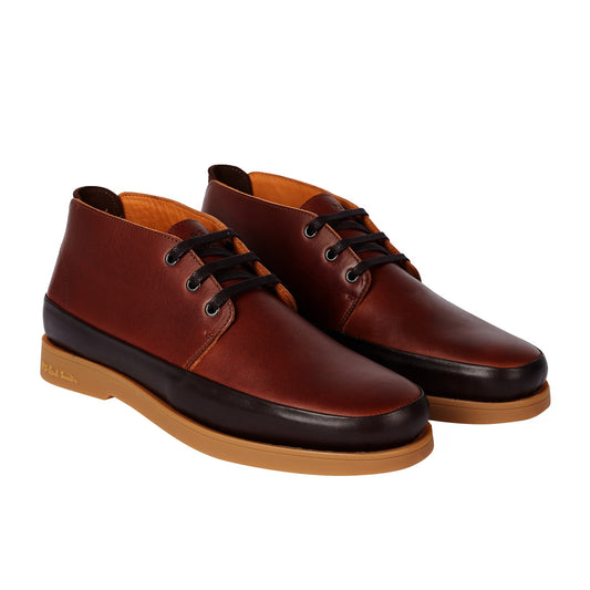PAUL SMITH PS CRANE LEATHER CHUKKA BOOTS TWO TONE TAN BROWN UK 9 RRP £225 BNIB