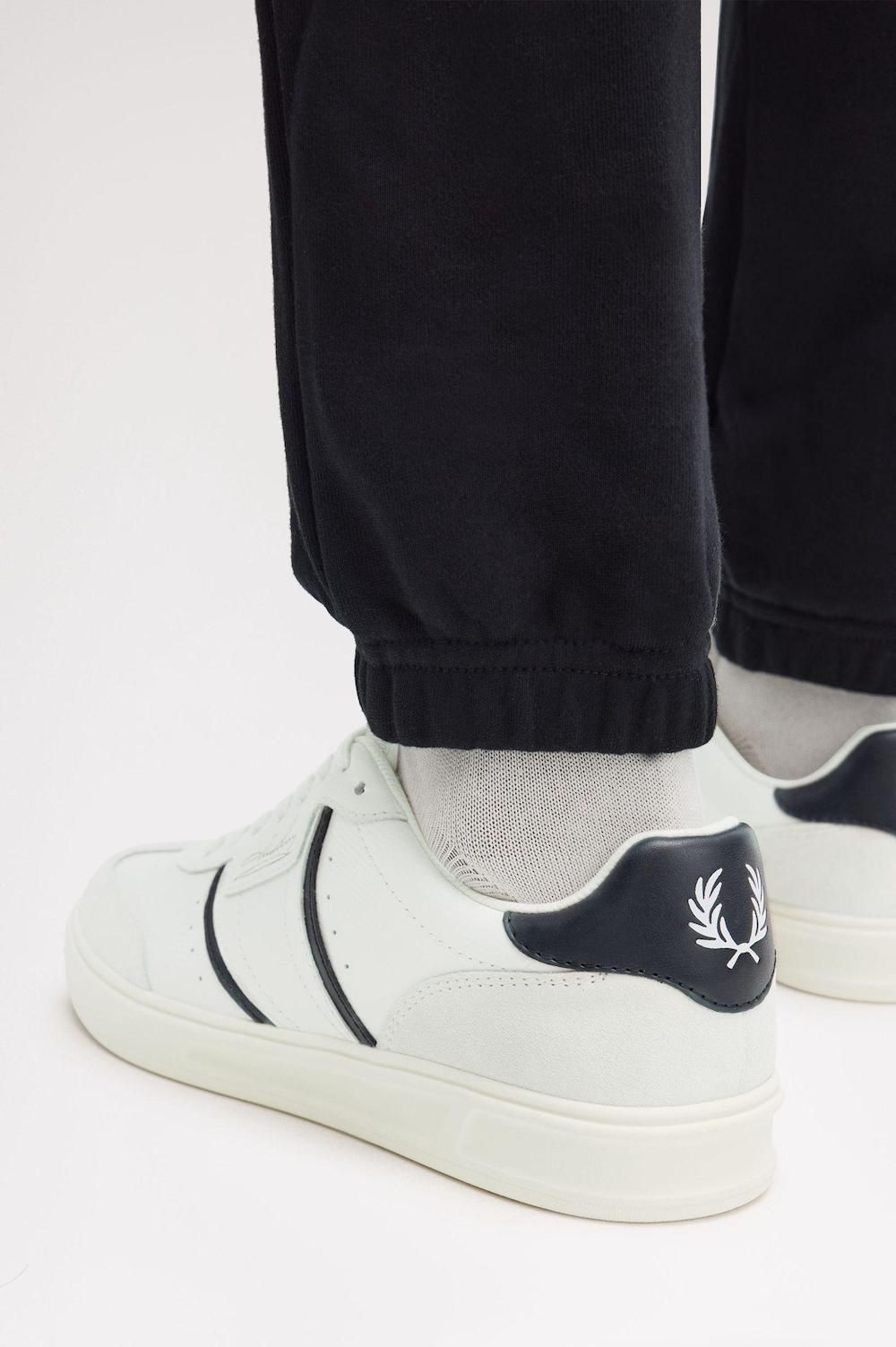 FRED PERRY B4 LEATHER TRAINERS SNOW WHITE UK 10 RRP £85 BNIB